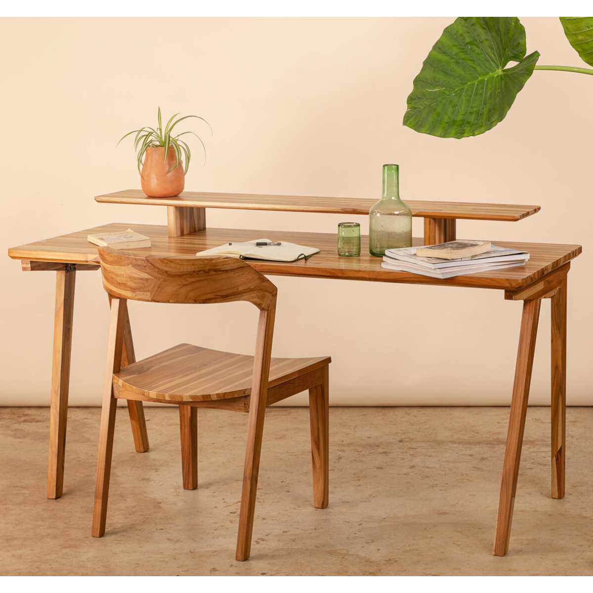 Ayman Solid Teak Wood Study Table – Nismaaya Decor