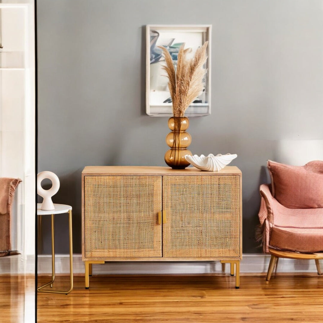 Divi Ratten Divi Rattan Webbed Sideboard – Nismaaya Decor