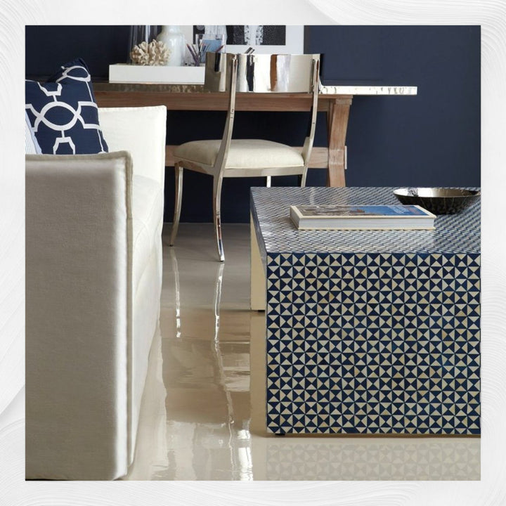 Bone Inlay Coffee Table Checks Design