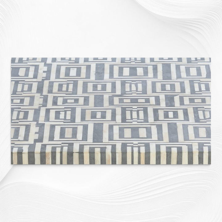 Bone Inlay Coffee Table Grey Box Design