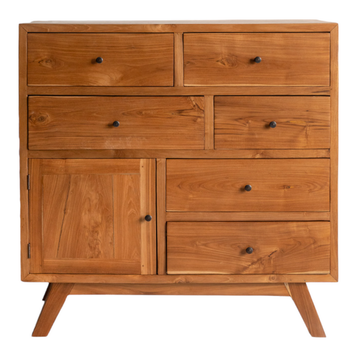 Bronia Solid Teak Wood Chest Of 7 Drawers