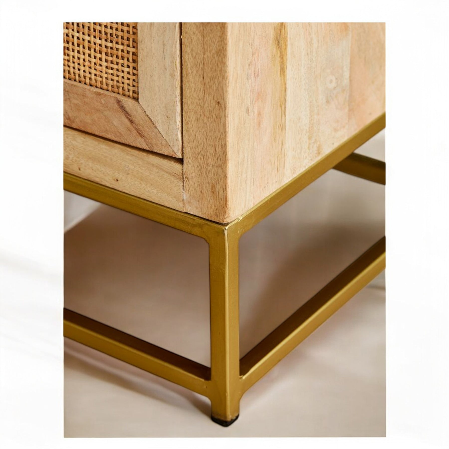 Rattan Webbed Side Table – Nismaaya Decor