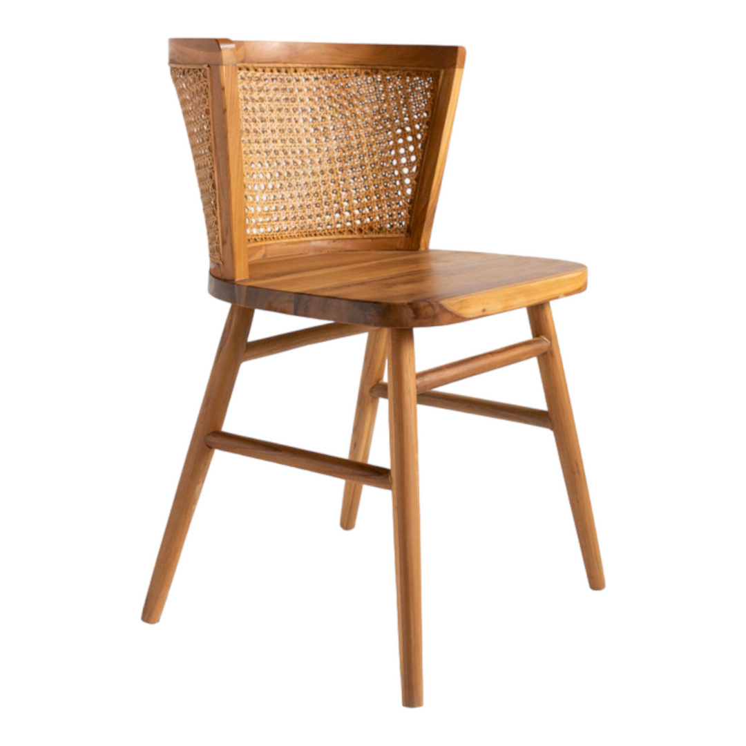Ernest Solid Teak Wood & Rattan Chair 2