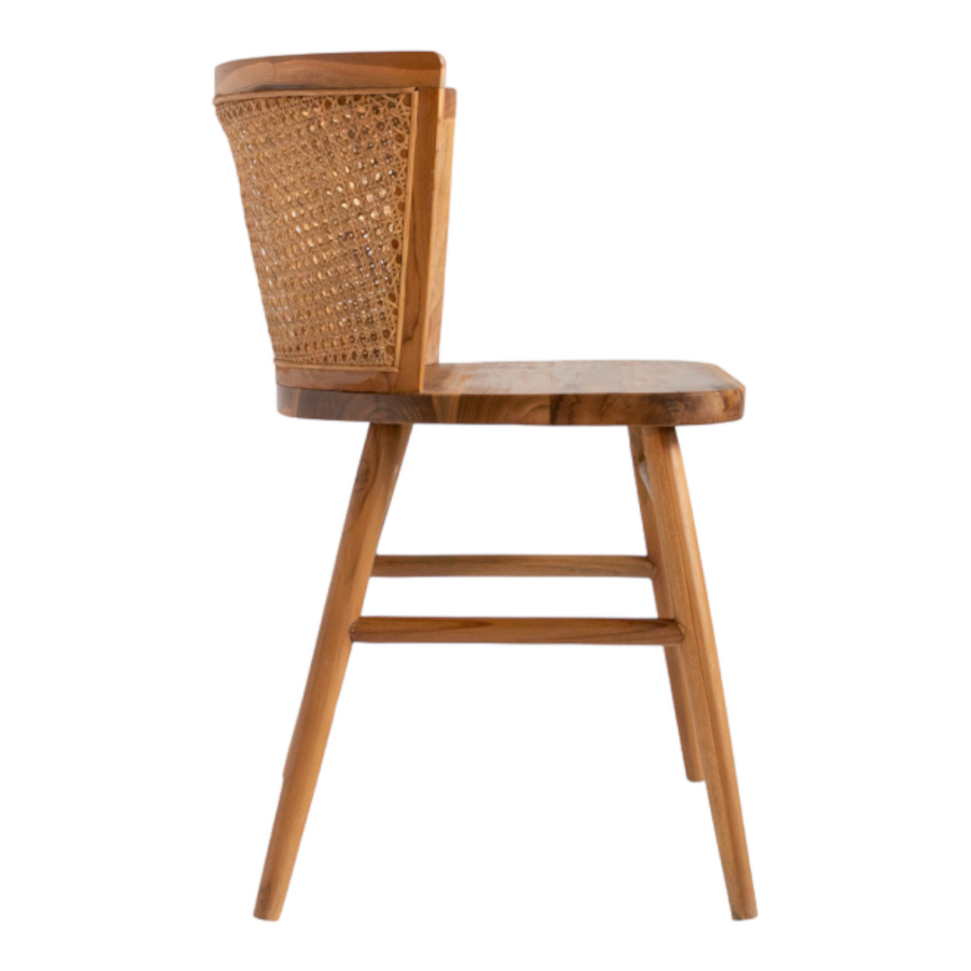 Ernest Solid Teak Wood & Rattan Chair 3
