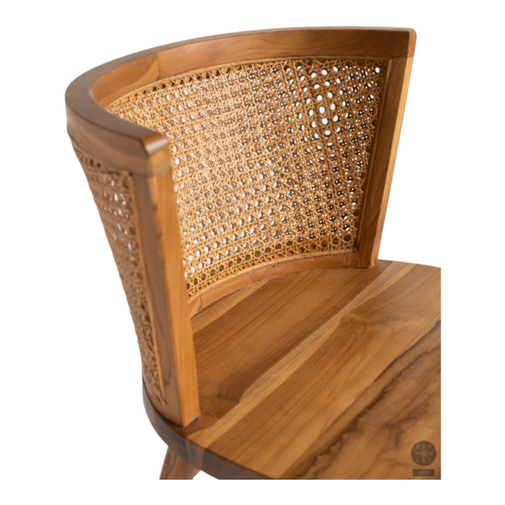 Ernest Solid Teak Wood & Rattan Chair 4