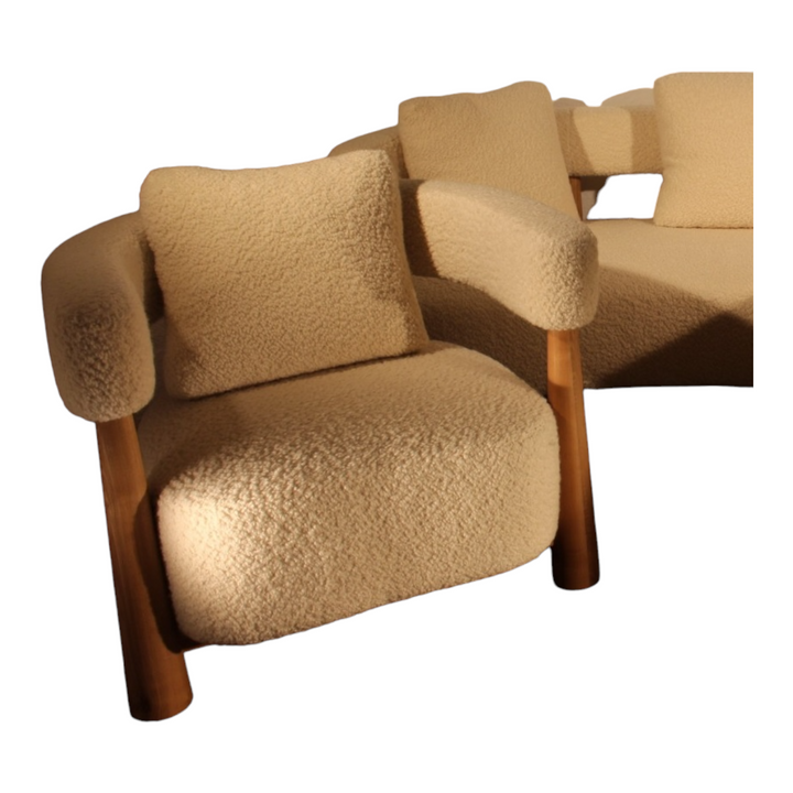 Faber 1 Seater Oak Wood Sofa