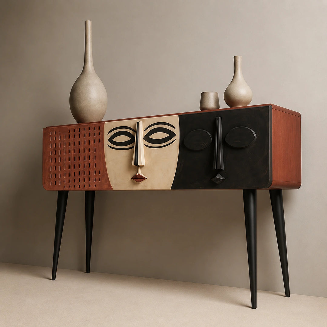handcrafted wooden console table