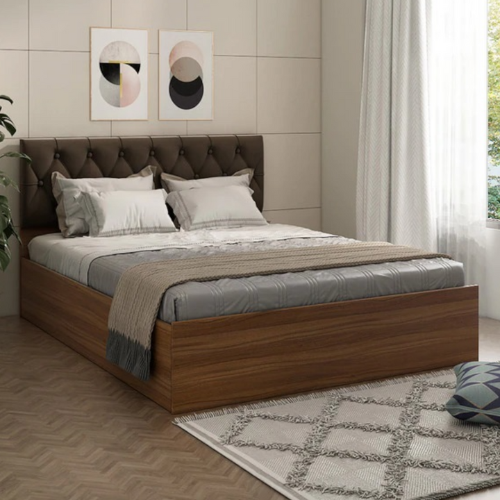 Jennis Solid Engineered Wood Bed With Box Storage  1