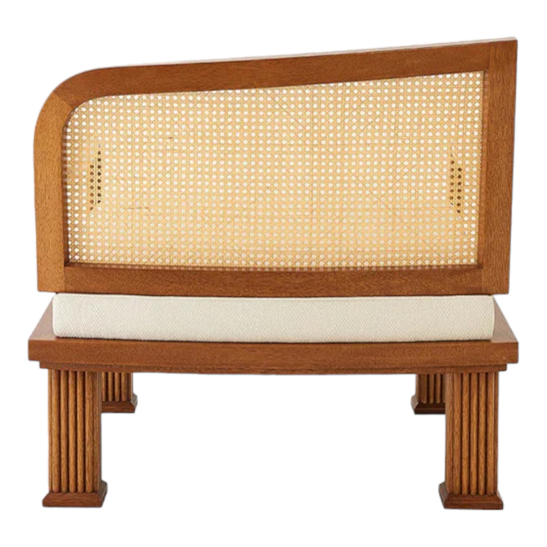 Kavin Solid Wood & Rattan Boucle Arm Chair 6