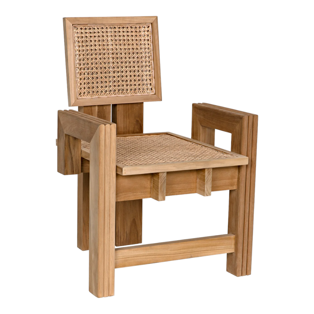 Luce Solid Teak Wood & Rattan Arm Chair 2