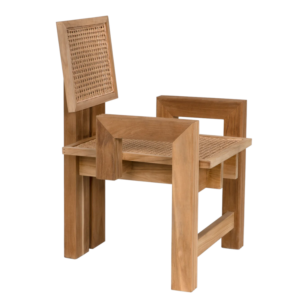 Luce Solid Teak Wood & Rattan Arm Chair 4