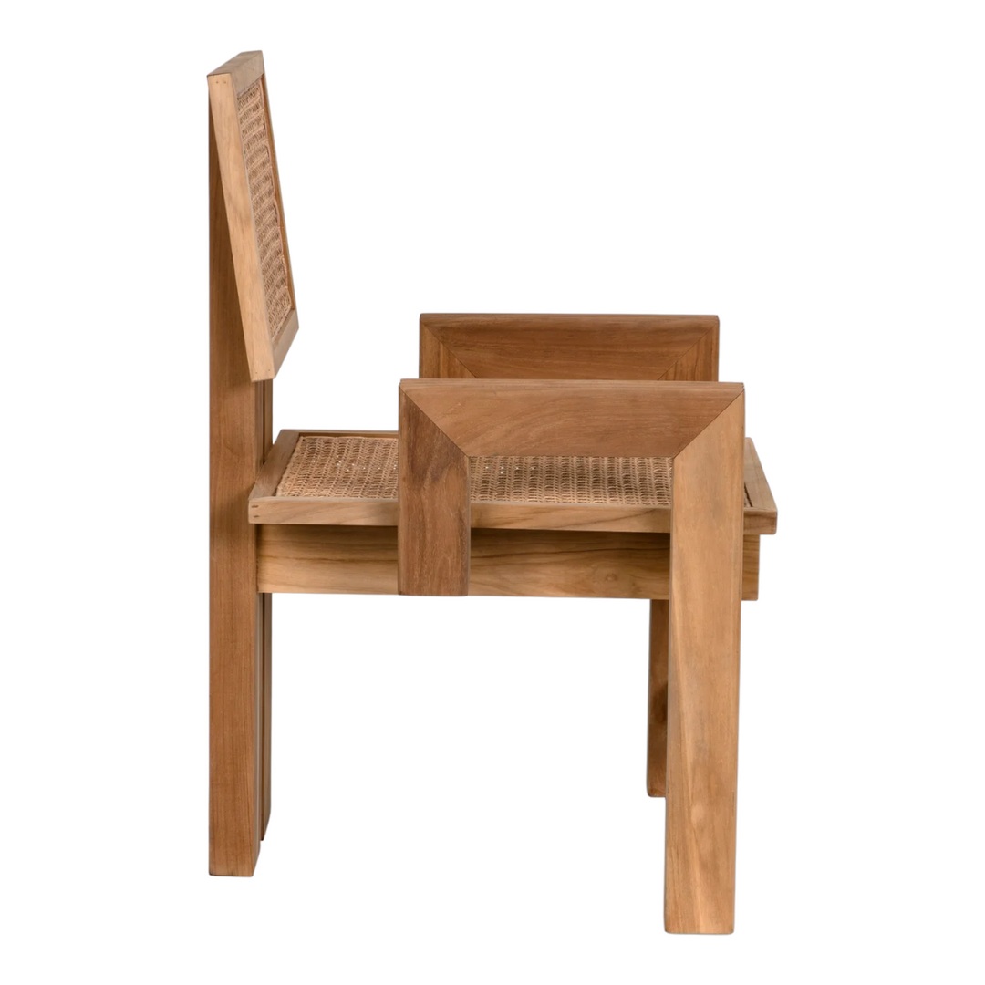 Luce Solid Teak Wood & Rattan Arm Chair 5