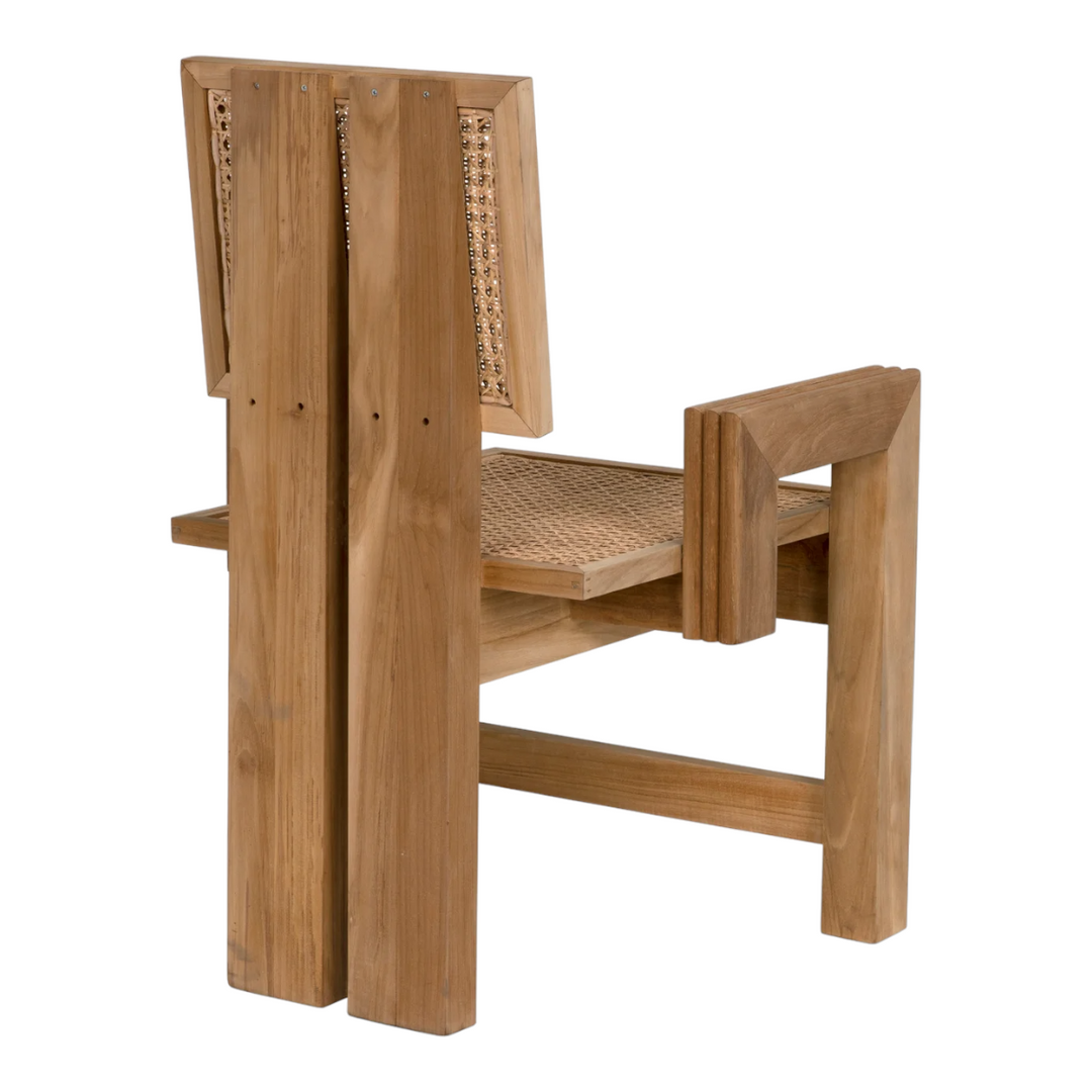 Luce Solid Teak Wood & Rattan Arm Chair 6