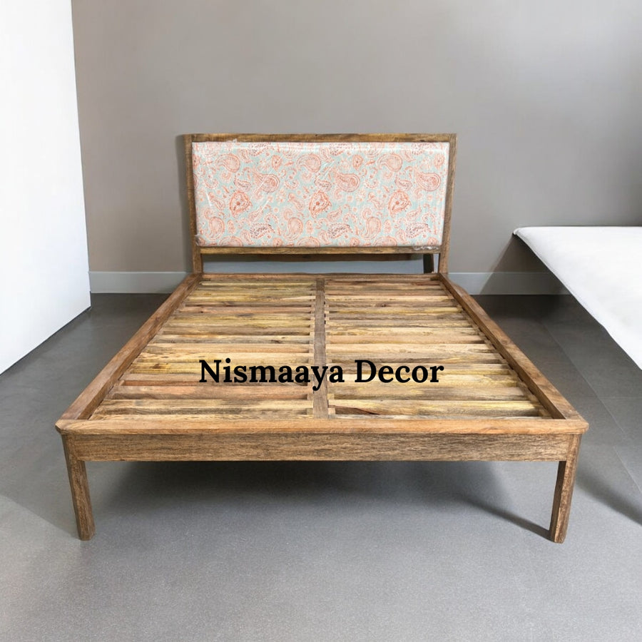 Mance mango wood king size wooden double bed design