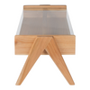 Marek Solid Teak Wood Coffee Table Glass