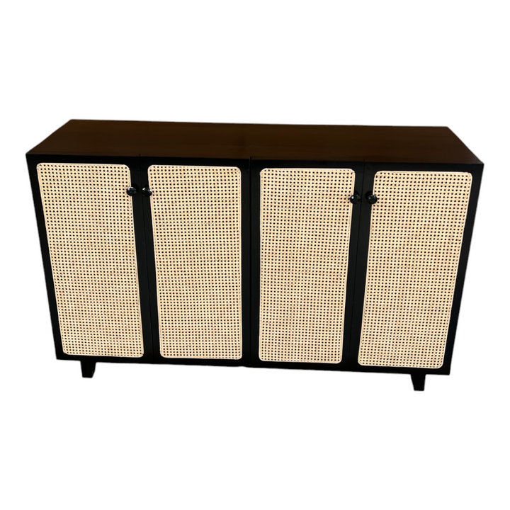 Marisa Solid Teak Wood Rattan Cabinet & Sideboard 3