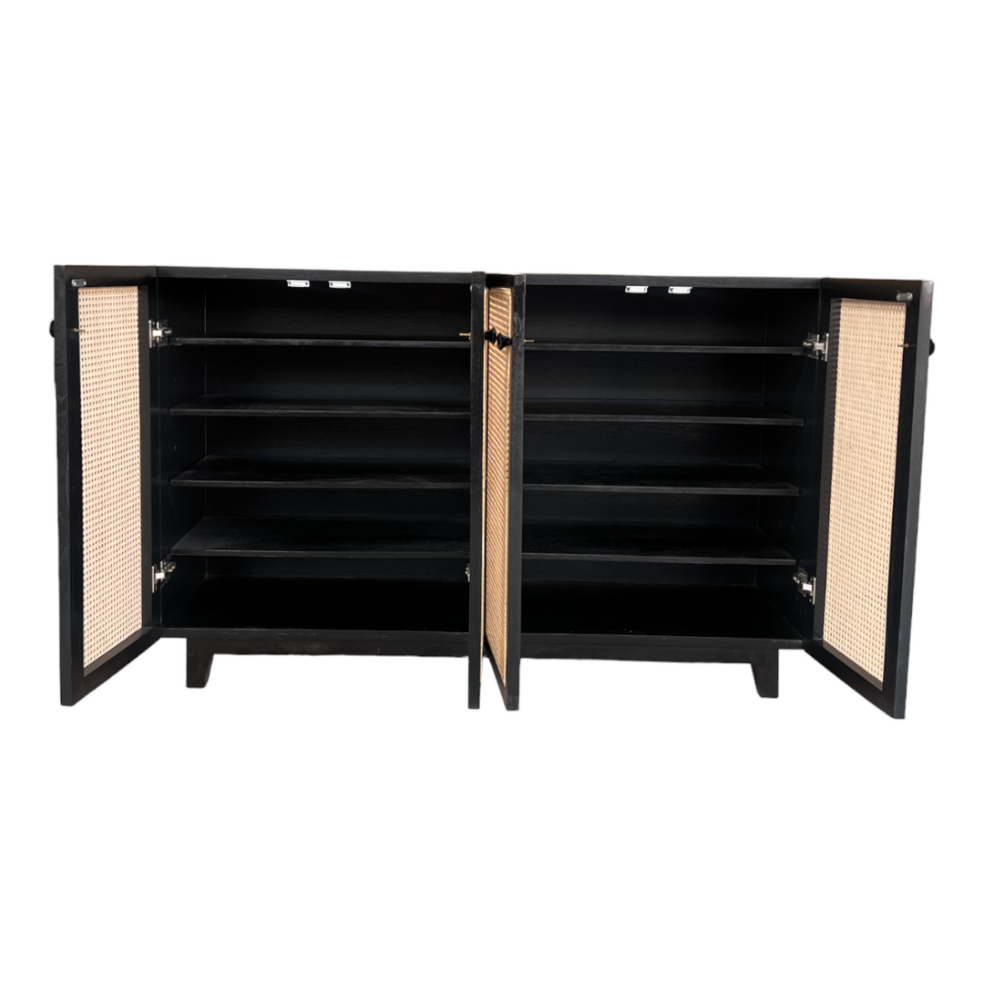 Marisa Solid Teak Wood Rattan Cabinet & Sideboard 5