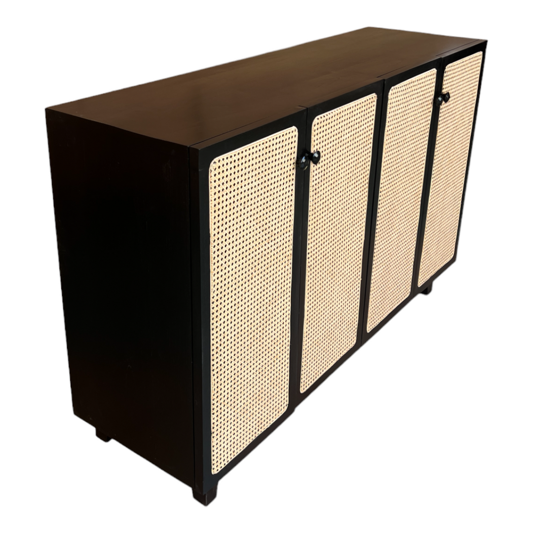Marisa Solid Teak Wood Rattan Cabinet & Sideboard 4
