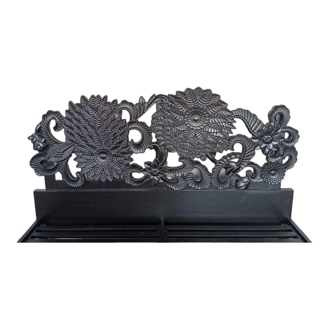 Marv Hand Carved Full Lotus Solid Mango Wood Bed