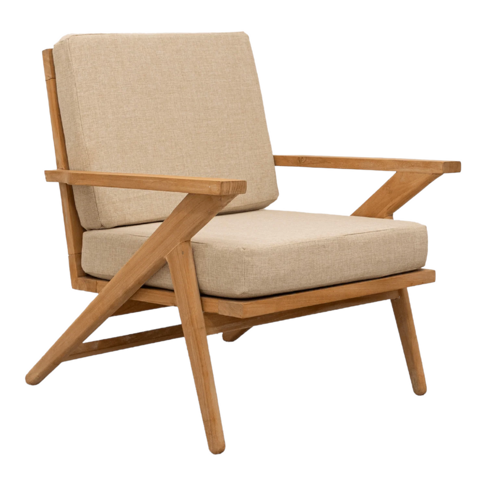 Morna Solid Teak Wood Lounge Chair 2
