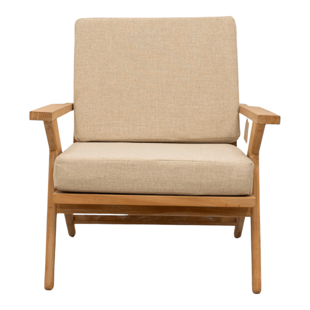 Morna Solid Teak Wood Lounge Chair 3