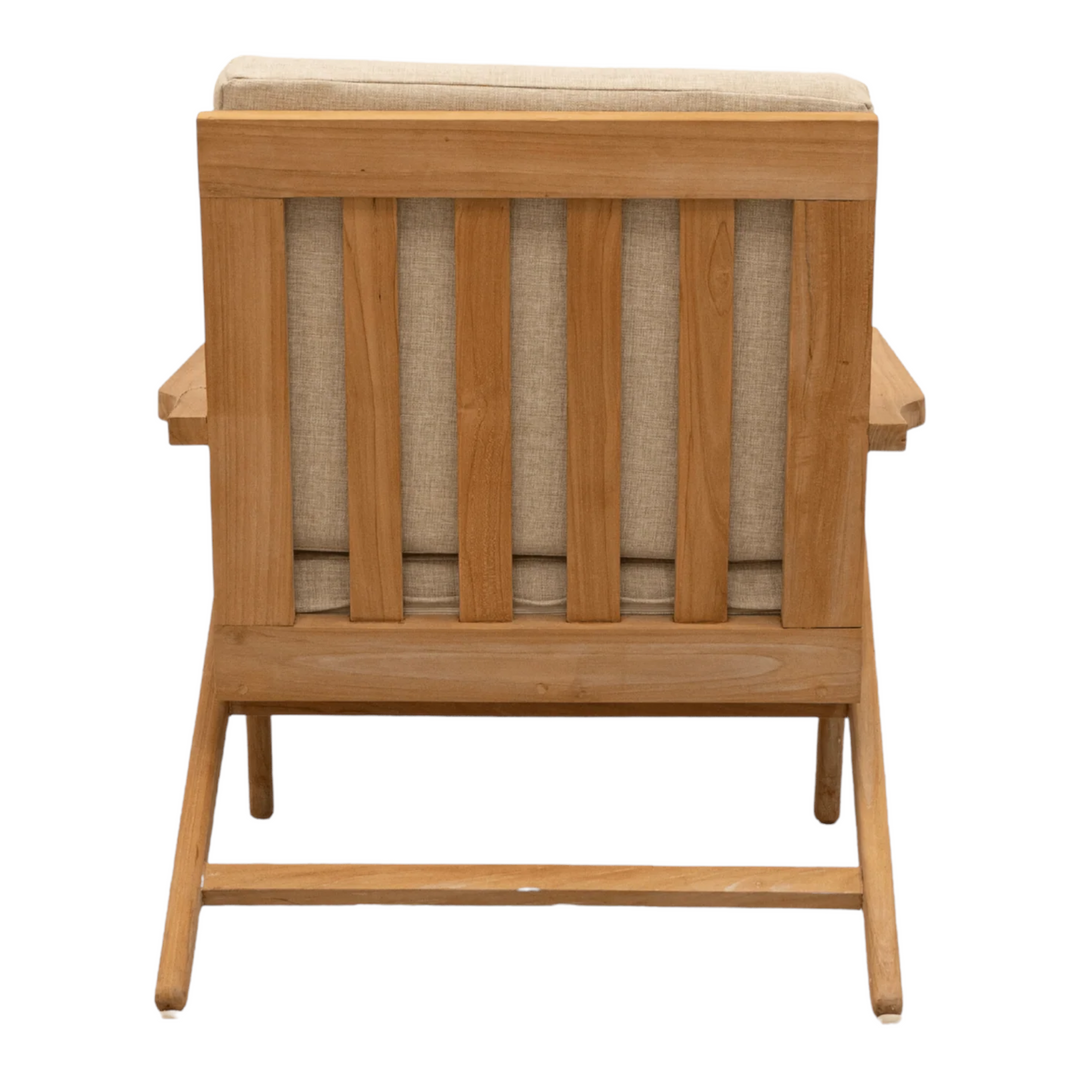 Morna Solid Teak Wood Lounge Chair 6
