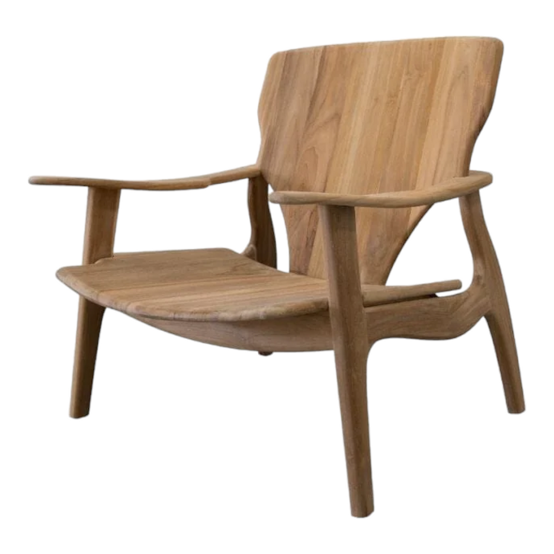 Morris Solid Teak Wood Lounge Chair 4