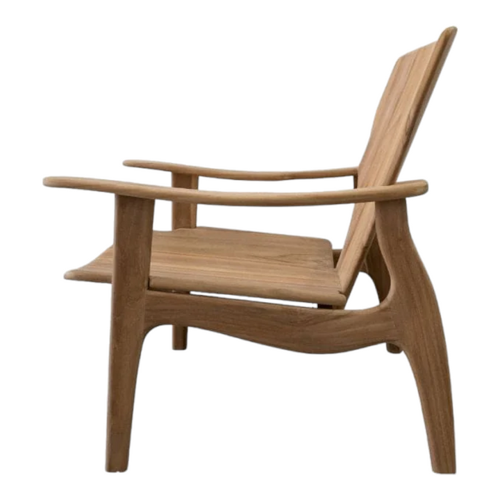Morris Solid Teak Wood Lounge Chair 5
