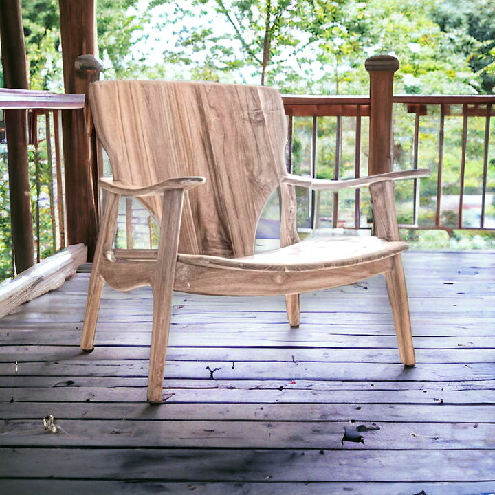 Morris Solid Teak Wood Lounge Chair