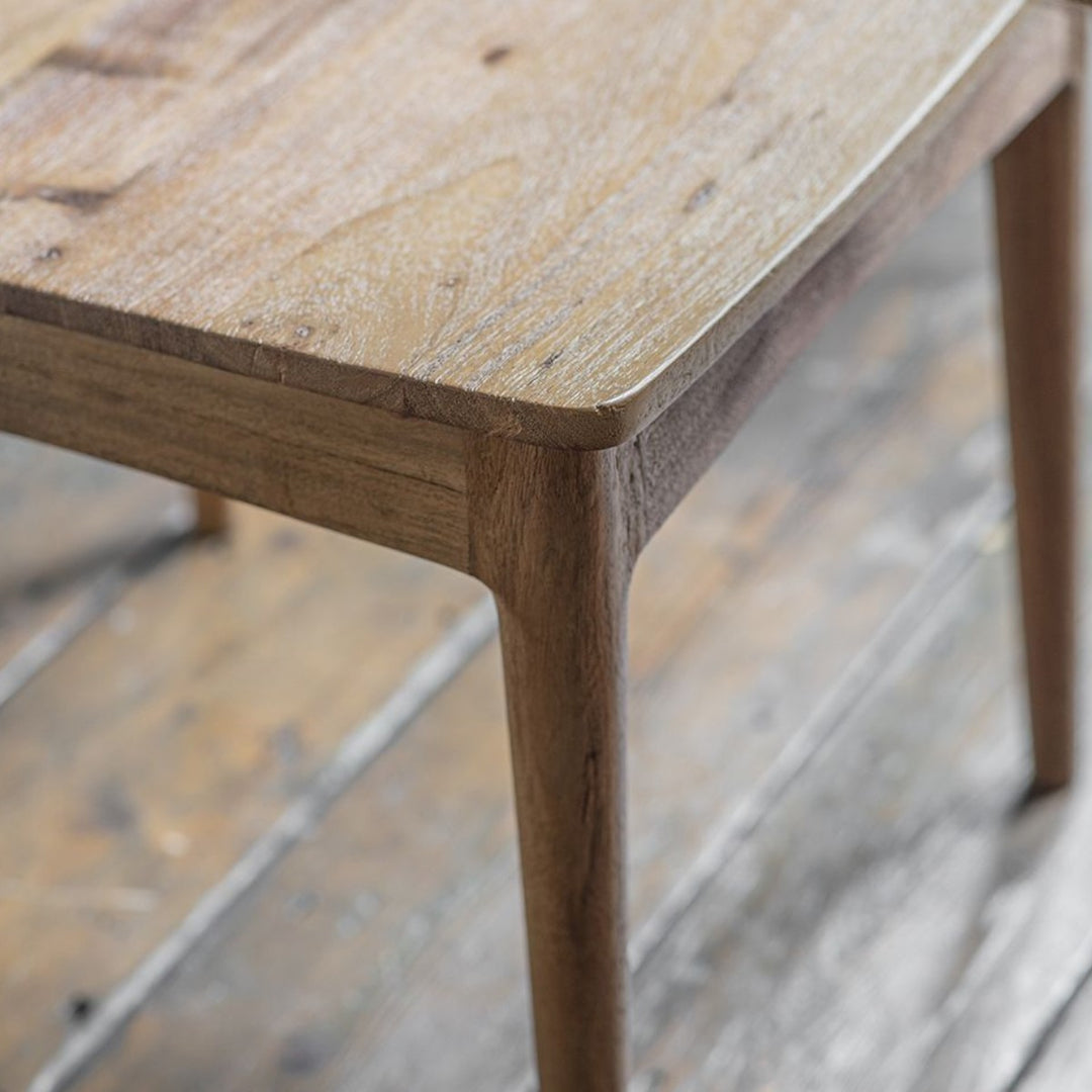 Nick Rable Nick Solid Acacia Wood & Marble Top 6 Seater Dining Table Set ...