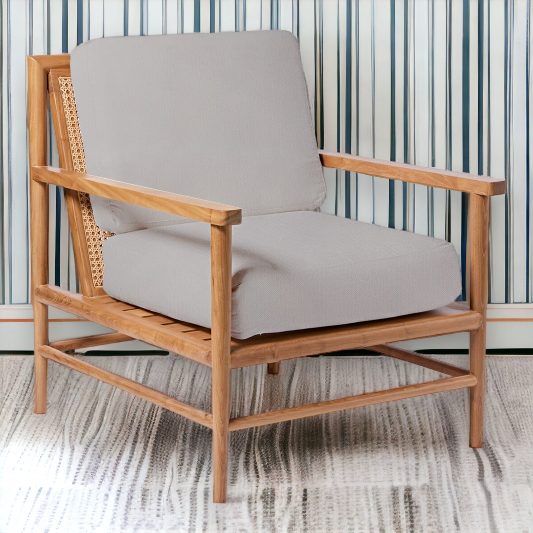Agron Rattan Arm Teak Wood & Rattan Chair – Nismaaya Decor