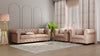 3+1+1 Seater Salmon Pink Fabric Sofa set luxury looks and primum quality finishing