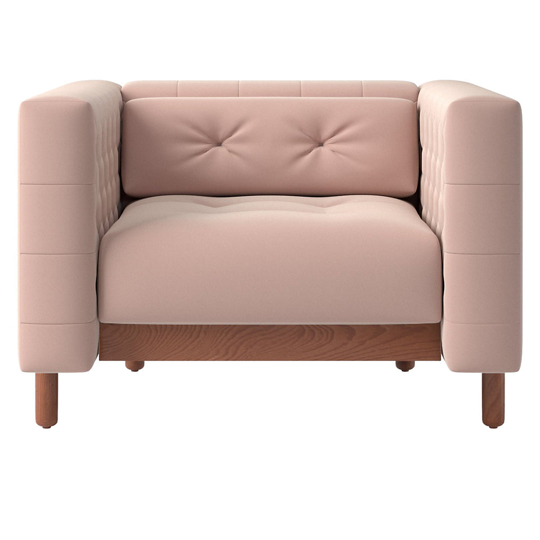 Nismaaya Akuna 1 Seater Teak Wood Fabric Sofa 8