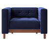 Nismaaya Akuna 1 Seater Teak Wood Fabric Sofa 10