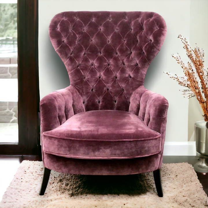 Nismaaya Aldous Wing Chair Purple Nismaaya Decor
