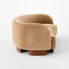 Nismaaya Alroy Curved 3 Seater Teak Wood & Fabric Sofa