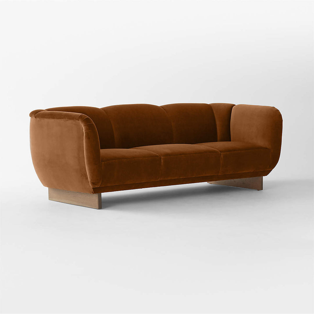 Nismaaya Alva 3 Seater Oak Wood & Fabric Sofa 9