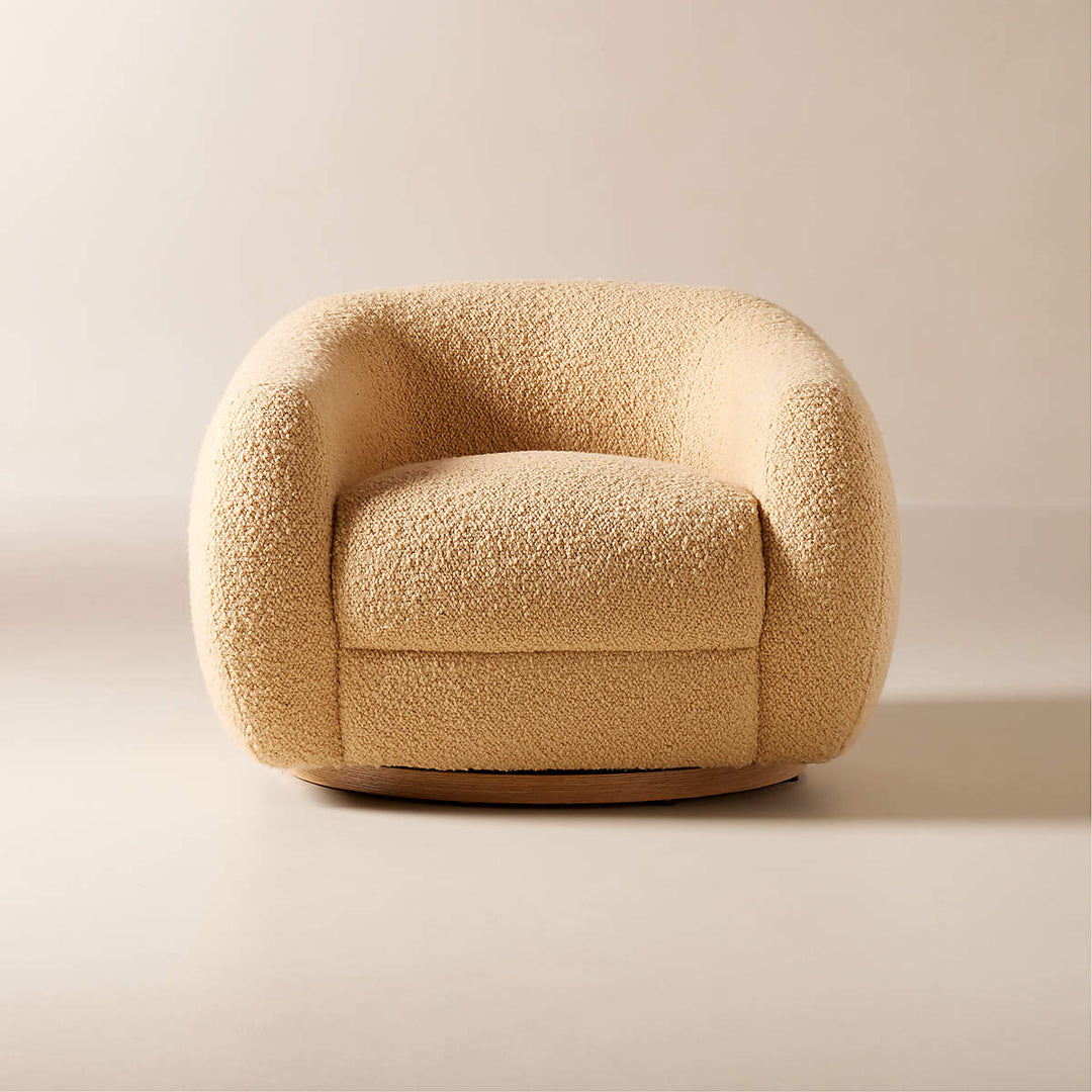 Ami Boucle Swivel Arm Chair with super high quality fabric