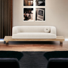 Nismaaya Bam 3 Seater Oak Wood & Fabric Sofa 1