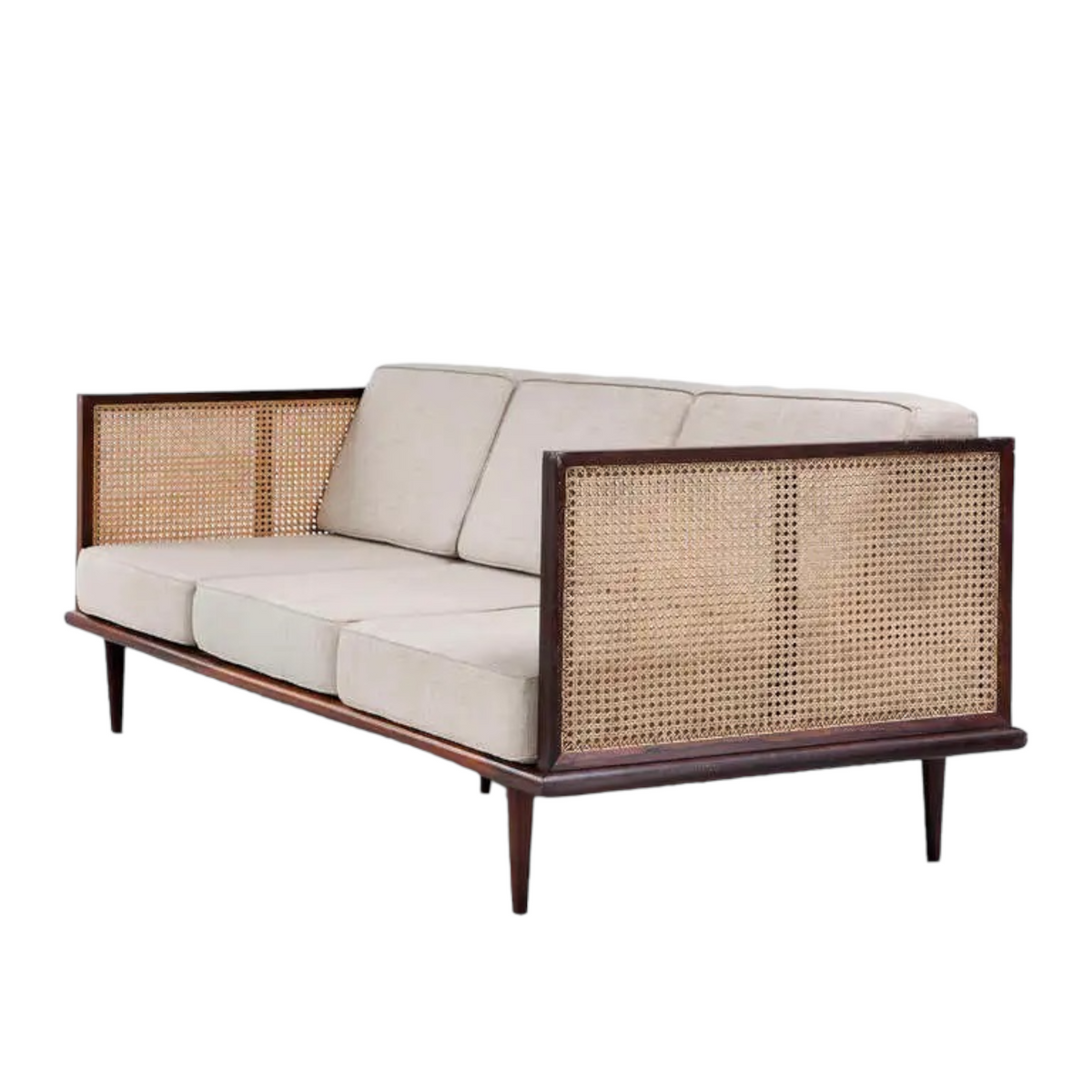 Bard 3 Seater Solid Wood & Rattan Sofa – Nismaaya Decor