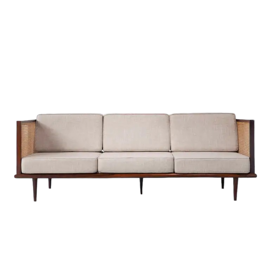 Bard 3 Seater Solid Wood & Rattan Sofa – Nismaaya Decor