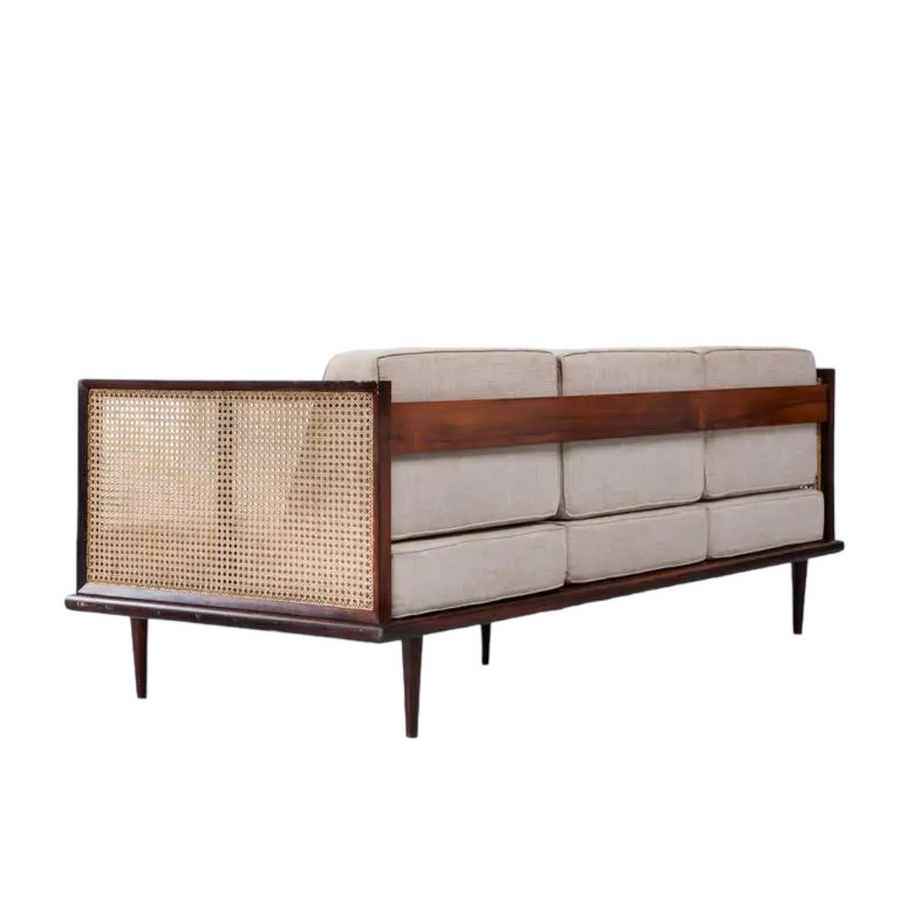 Bard 3 Seater Solid Wood & Rattan Sofa – Nismaaya Decor