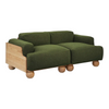 Nismaaya Batson Oak Wood 2 Seater Sofa Green 2