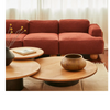 Nismaaya Batson Oak Wood 2 Seater Sofa Red 7