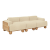 Nismaaya Batson Oak Wood 3 Seater Sofa White 2