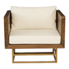 Batu Solid Wood & Natural Brass Finish Arm Chair 1