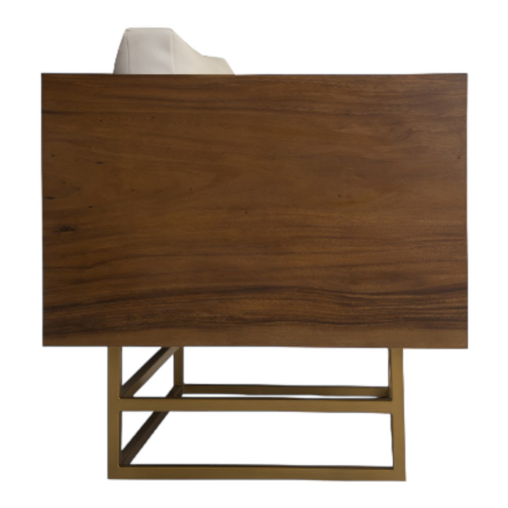 Batu Solid Wood & Natural Brass Finish Arm Chair 3