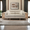 Nismaaya Batzorig Oak Wood 2 Seater Scaffold Sofa White 