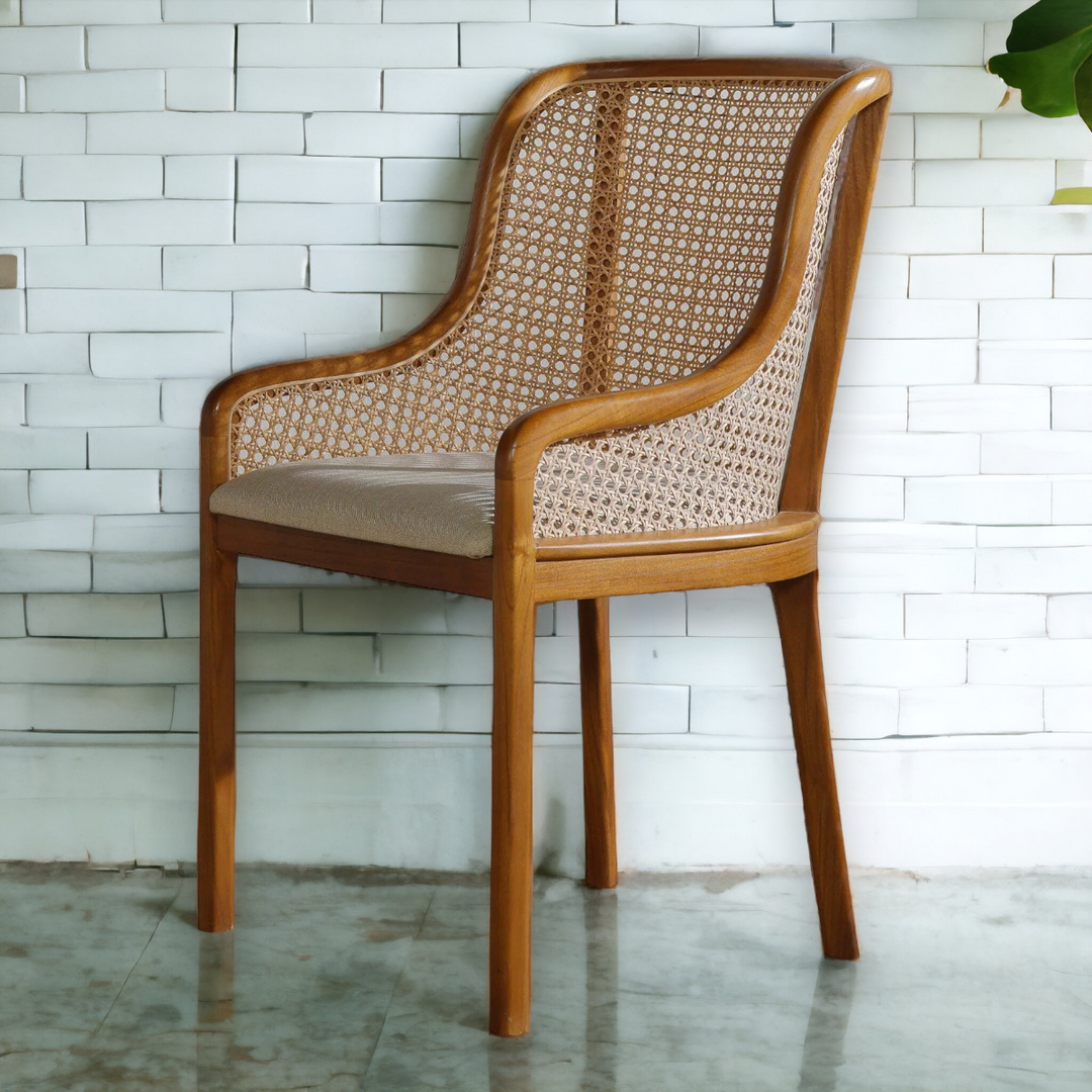 Cane rattan dining chairs deals