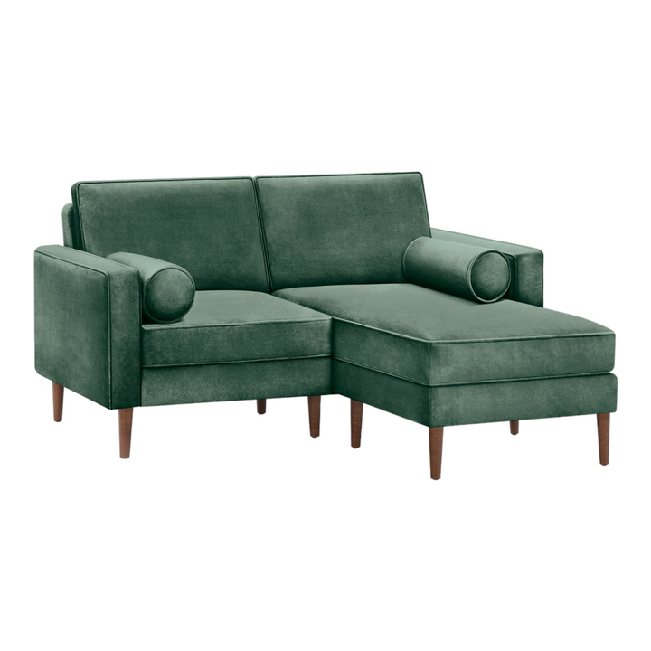 Green Velvet Loveseat with chaise with two cushion buy at best price